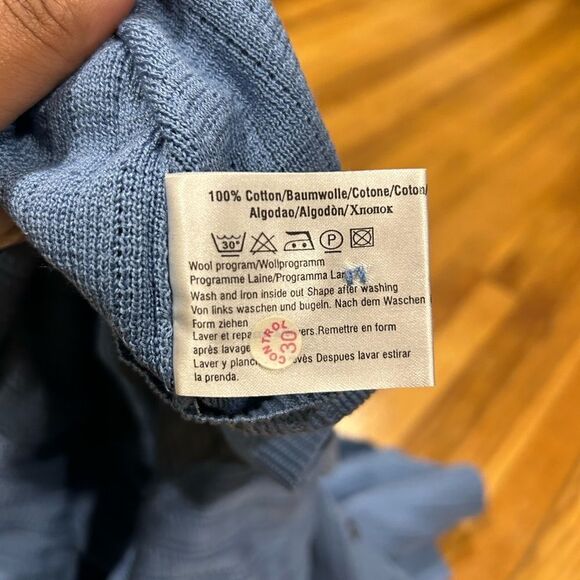 REVOLVE HUGO BOSS Vintage Knit Light Blue Polo Collared Shirt - Picture 12 of 12